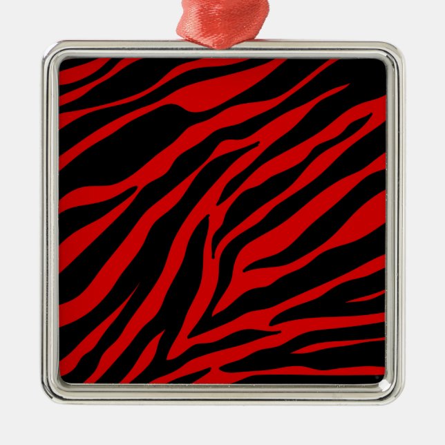Rotzebra Silbernes Ornament (Vorne)
