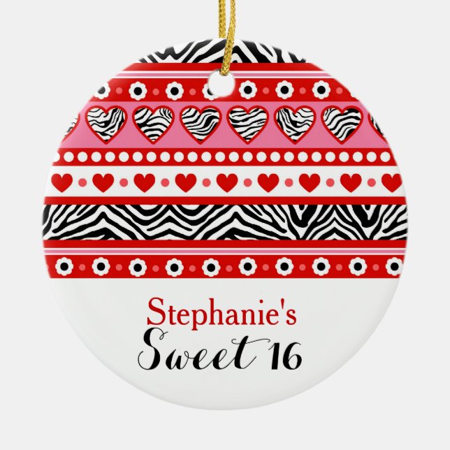 Rotzebraherz Sweet 16 Party Ornament (Vorne)