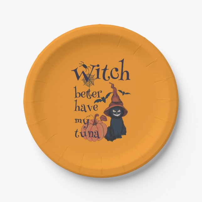 Rotzunge besser meinen Thunfisch haben Pappteller (Vorderseite)