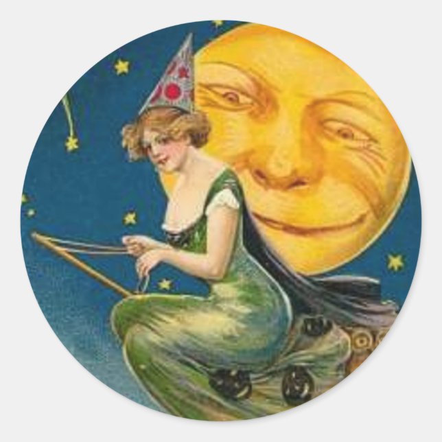 Rotzunge Fliegenmond - Halloween-Sticker Runder Aufkleber (Vorderseite)