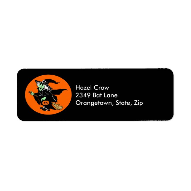 Rotzunge Halloween Oval Cartoon Address Labels (Vorne)
