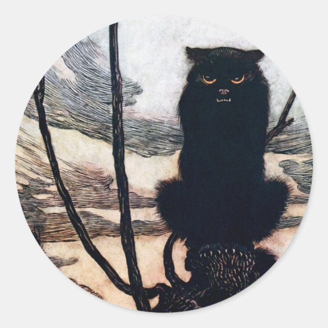 Rotzunge in Katzenform Runder Aufkleber (Vorderseite)