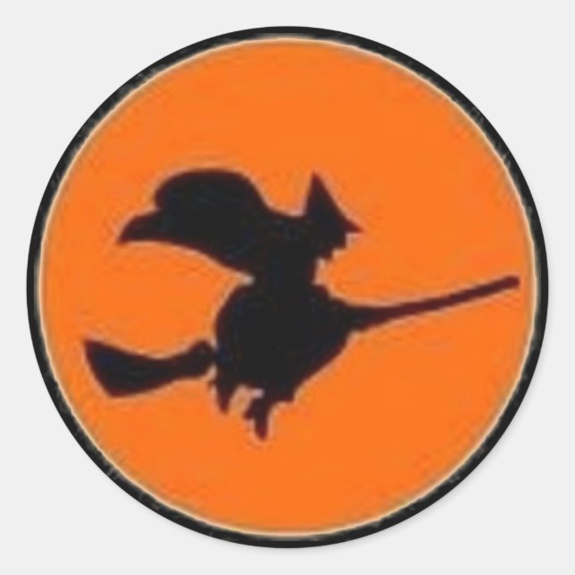 Rotzunge in Orange Moon - Halloween-Sticker Runder Aufkleber (Vorderseite)