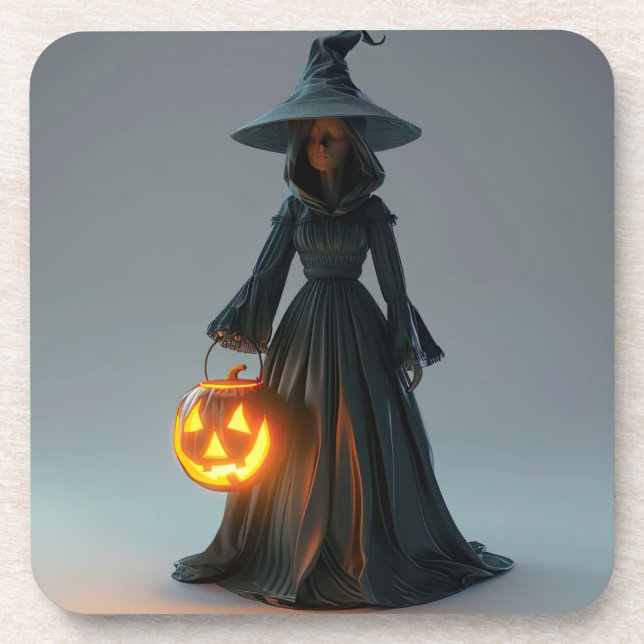 Rotzunge mit Jack-o-Laterne Getränkeuntersetzer (Vorderseite)