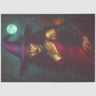 Rotzunge mit Vollmond - gotisches Halloween Seidenpapier