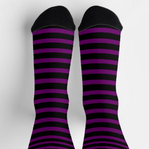 Rotzunge Schwarz und Lila gestreift Socken