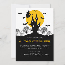 Rotzunge Spuk Orange & Schwarzes Halloween-Party Einladung