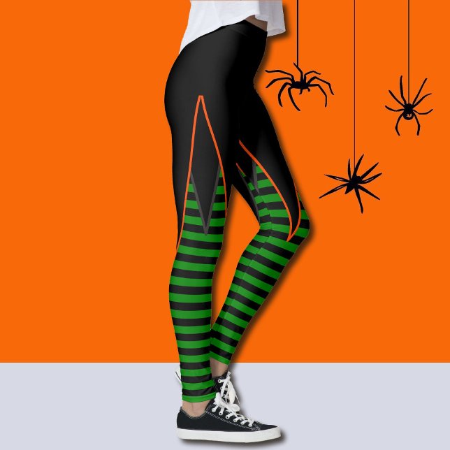 Rotzunge Streifen in den Imitaten Grün und Schwarz Leggings (Von Creator hochgeladen)