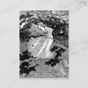 Rotzunge und schwarze Katzen im Mondschein Visitenkarte