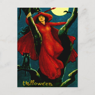 Rotzunge und Schwarze Katzen Postkarte