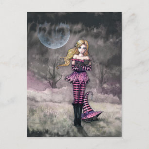 Rotzunge und Schwarze Katzen Postkarte