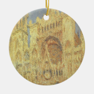 Rouen Cathedral, Sunset by Claude Monet Keramik Ornament