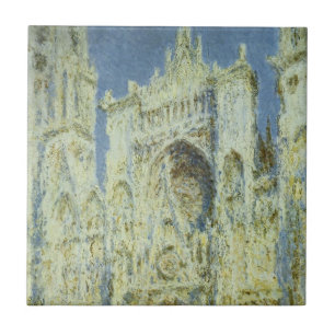 Rouen Cathedral West Facade Sunlight, Claude Monet Fliese