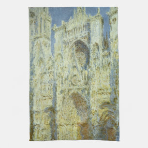 Rouen Cathedral West Facade Sunlight, Claude Monet Geschirrtuch