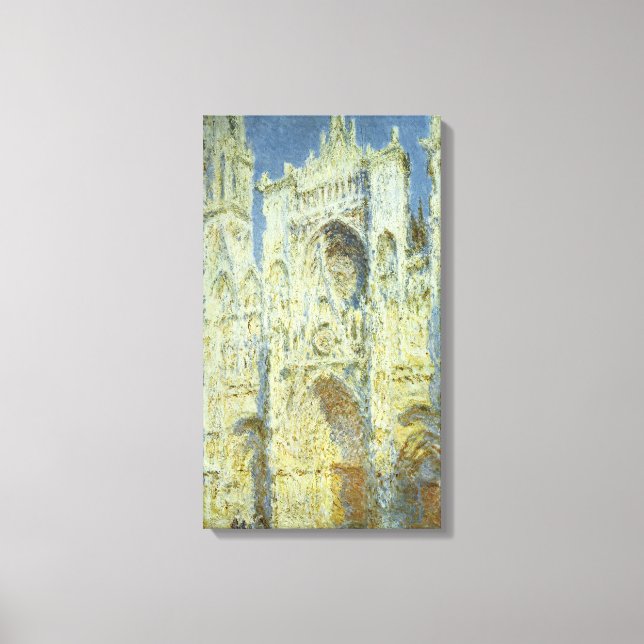 Rouen Cathedral West Facade Sunlight, Claude Monet Leinwanddruck (Vorderseite)