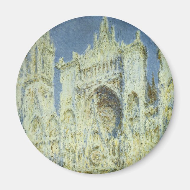 Rouen Cathedral West Facade Sunlight, Claude Monet Magnet (Vorne)