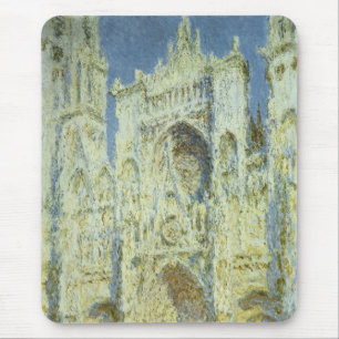 Rouen Cathedral West Facade Sunlight, Claude Monet Mousepad