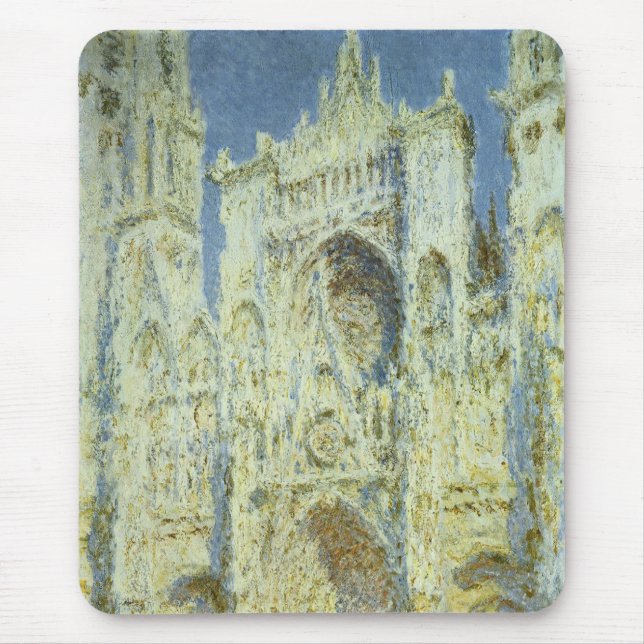 Rouen Cathedral West Facade Sunlight, Claude Monet Mousepad (Vorne)