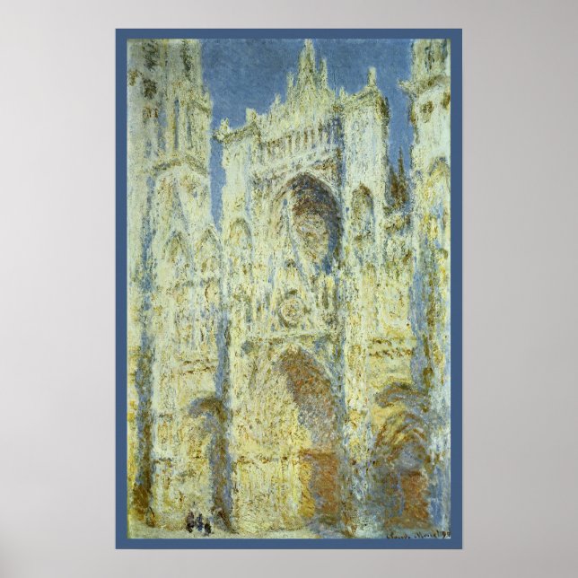 Rouen Cathedral West Facade Sunlight, Claude Monet Poster (Vorne)