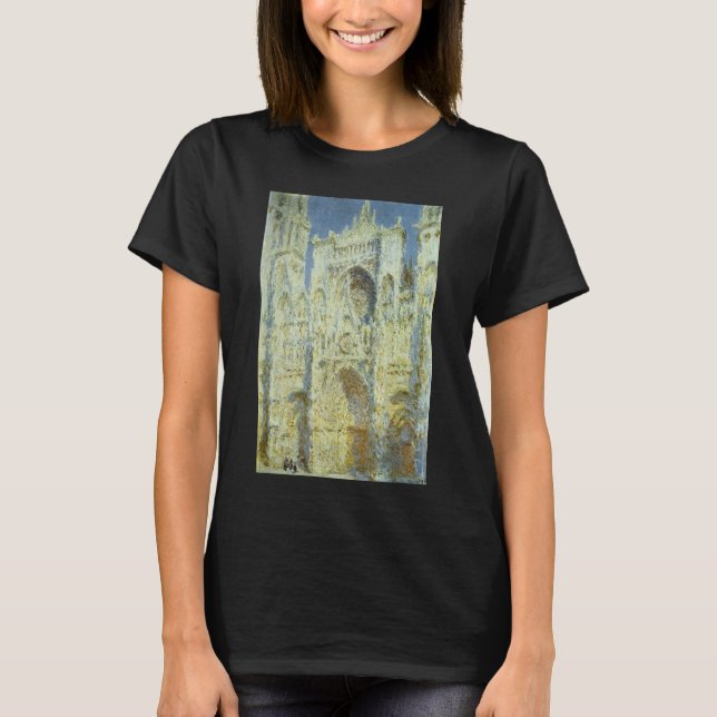 Rouen Cathedral West Facade Sunlight, Claude Monet T-Shirt (Vorderseite)