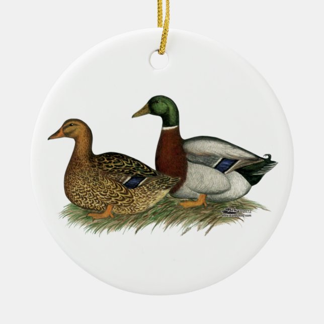 Rouen Ducks Keramik Ornament (Vorne)