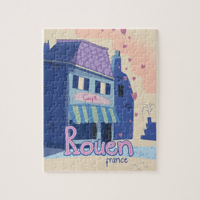 Rouen france Reiseplakat. Puzzle (Vertikal)