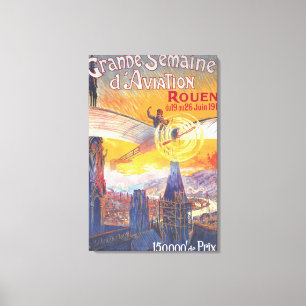 Rouen, Frankreich - Pilot und Flugzeug Leinwanddruck