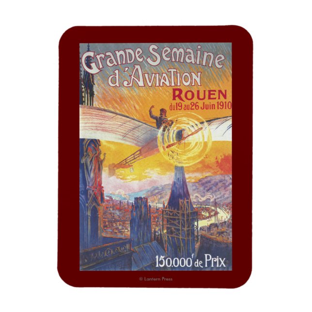 Rouen, Frankreich - Pilot und Flugzeug Magnet (Vertikal)