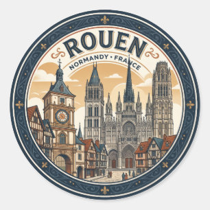 Rouen Frankreich Runder Aufkleber