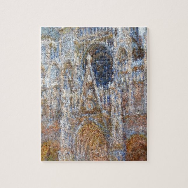 Rouen-Kathedrale, Magie im Blau durch Claude Monet Puzzle (Vertikal)