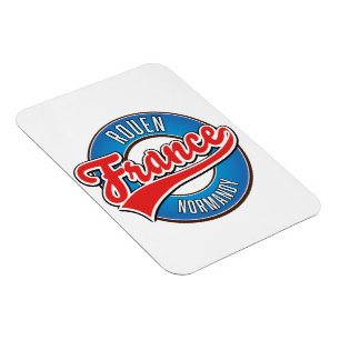 Rouen Normandie Frankreich Retro-Logo Magnet