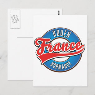 Rouen Normandie Frankreich Retro-Logo Postkarte