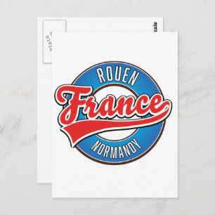Rouen Normandy Frankreich Retrologo Postkarte