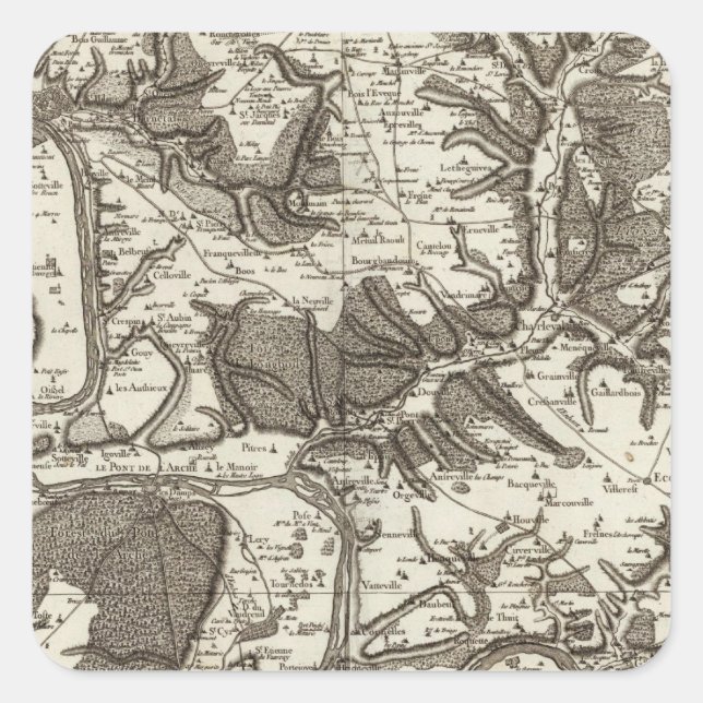 Rouen Quadratischer Aufkleber (Vorderseite)