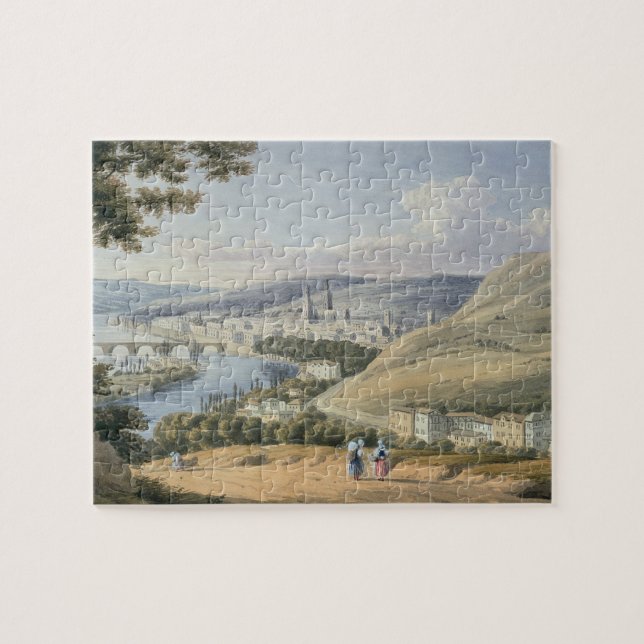 Rouen von Mont Sainte-Catherine (w/c auf Papier) Puzzle (Horizontal)