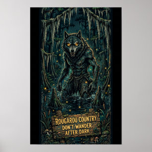 Rougarou — Bayou-Warnschild Poster