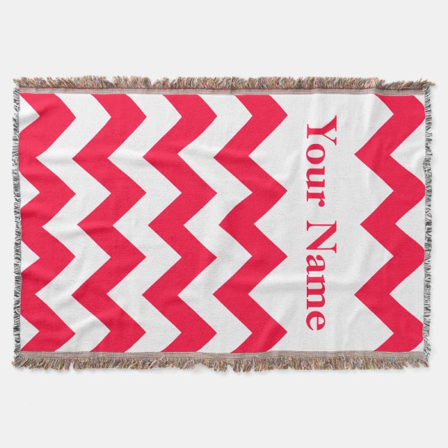 Rouge Bold Zickzack mit individuelle Name Decke (Vorderseite)