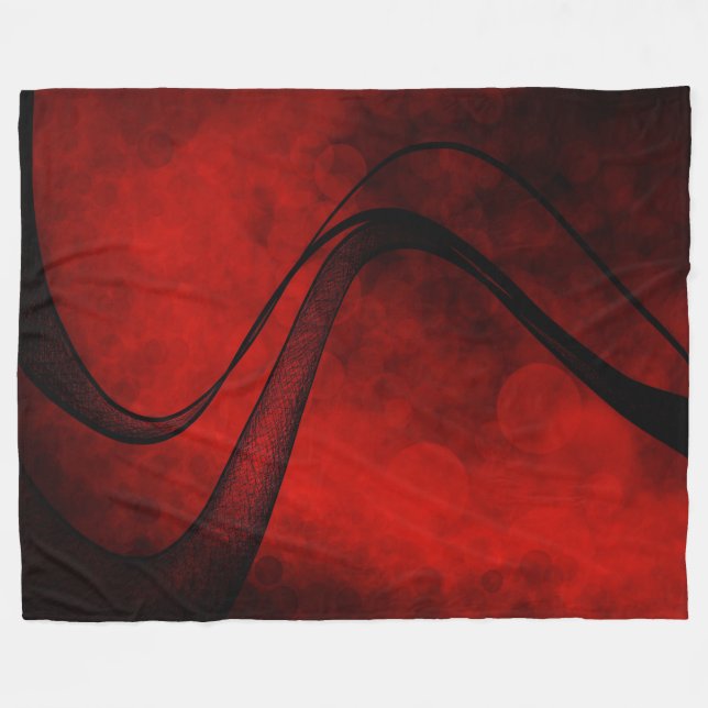 Rouge Crosshatched Wave - Fleece Blanket (Vorderseite (Horizontal))