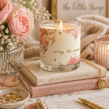 Rouge Florale Romantische Kerze | Wasserfarbe Eleg