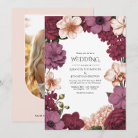 Rouge Granat, Rosette Mauve und Pfirsich Seide Hoc