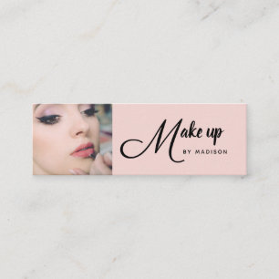Rouge Rosa Schwarze Schrift Foto Make-up Mini Gesc Visitenkarte