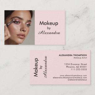 Rouge Rosa Schwarze Schrift Foto Make-up Visitenkarte