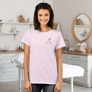 Rouge-Schrift-Logo-Makeup-Mitarbeiter T-Shirt