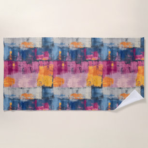 Rough Brushstroke Print Beach Tower Strandtuch