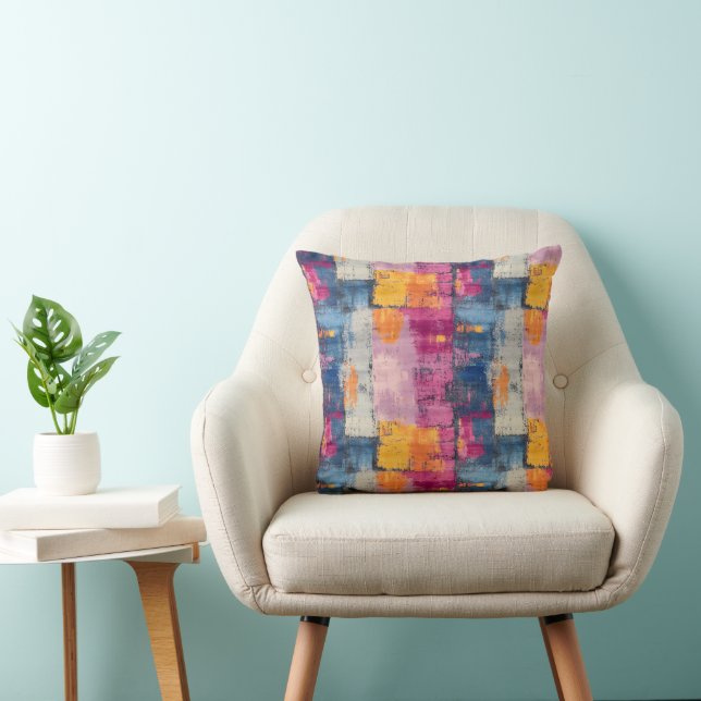 Rough Brushstroke Print Theme Pillow Kissen (Stuhl )