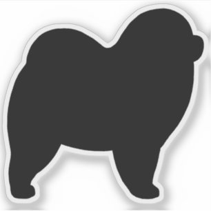 Rough Chow Chow Chow Hund Silhouette Vinyl Sticker