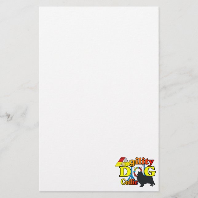 Rough Collie Agility Briefpapier (Vorderseite)