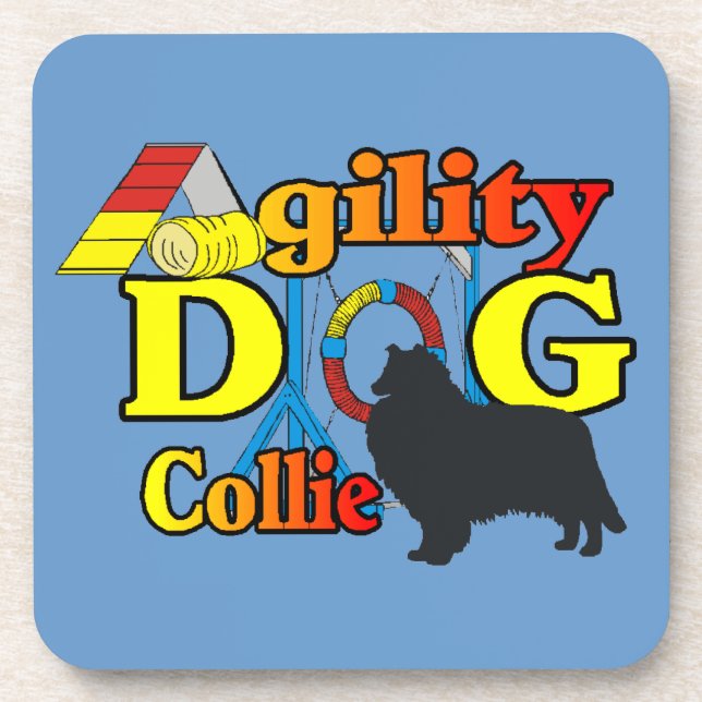 Rough Collie Agility Untersetzer (Vorderseite)