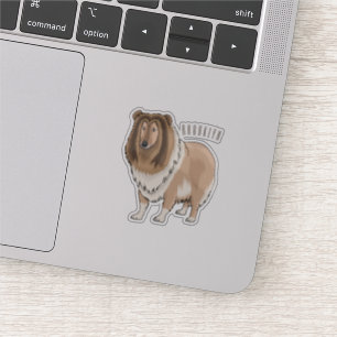 Rough Collie Cartoon Illustration Aufkleber