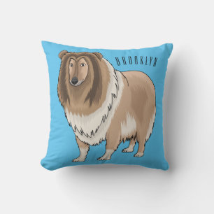 Rough Collie Cartoon Illustration Kissen